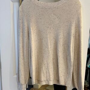 NWT LOFT Cream Speckled Knit Sweater